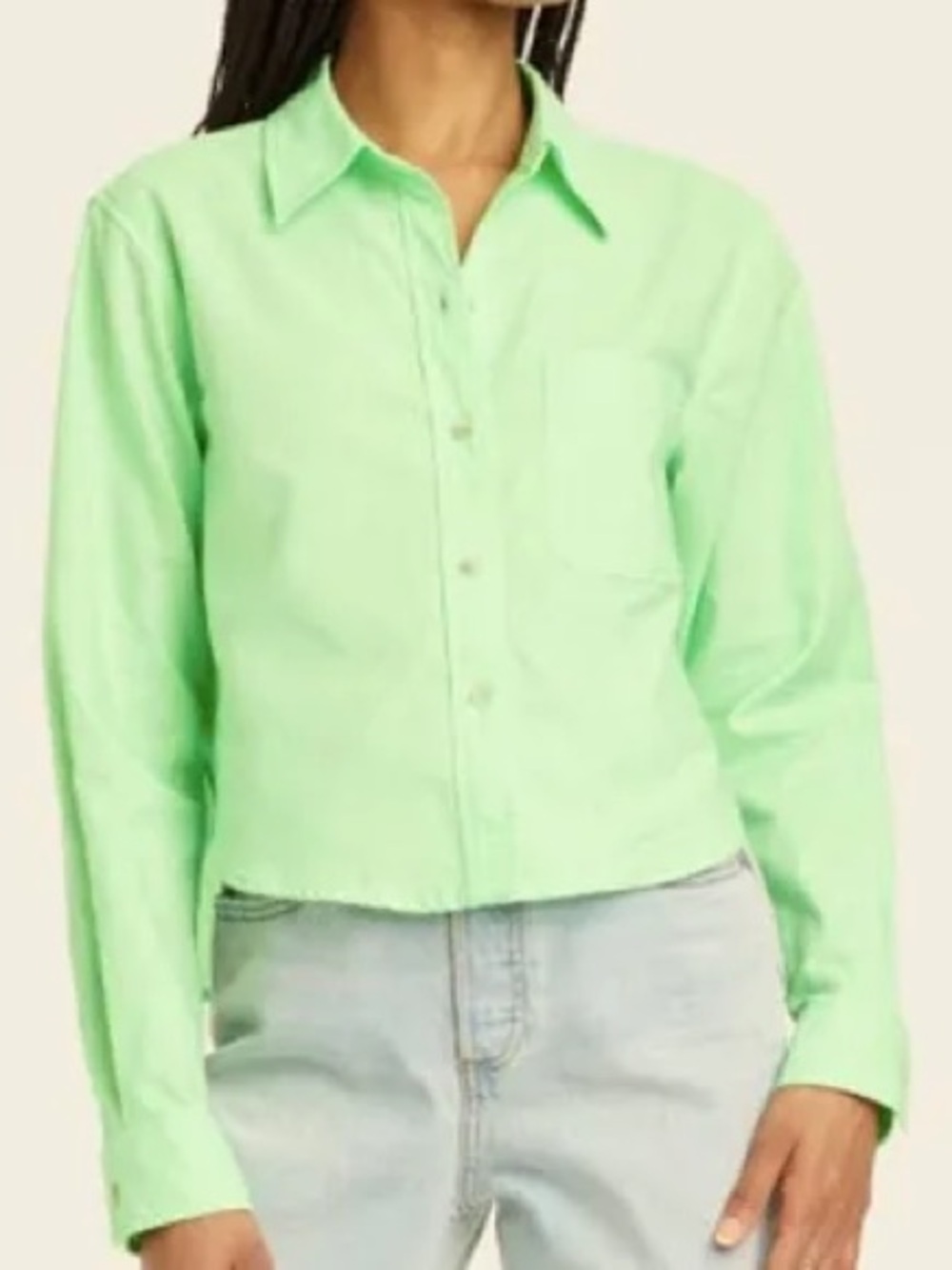 Universal Thread  Cropped Button Down Shirt Size L